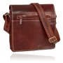 Tillburry real leather shoulder bag reddish brown
