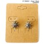 Stud earrings flower made from stainless steel with black...