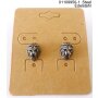 Stud earrings lion made from stainless steel silver