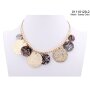 Necklace with round pendants brown+gold