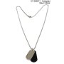 Stainless steel necklace with pendant silver+black