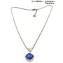 Silver necklace with pendant sapphire