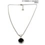 Silver necklace with pendant black