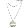 Stainless steel necklace with living tree pendant