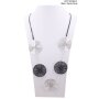 Fashionable long necklace with large round pendants