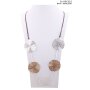 Fashionable long necklace with large round pendants sandy...