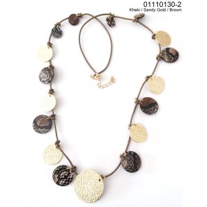 Fashionable long necklace with round pendants