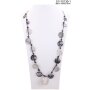 Fashionable long necklace with round pendants black