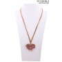 Long necklace with heart pendant rose gold