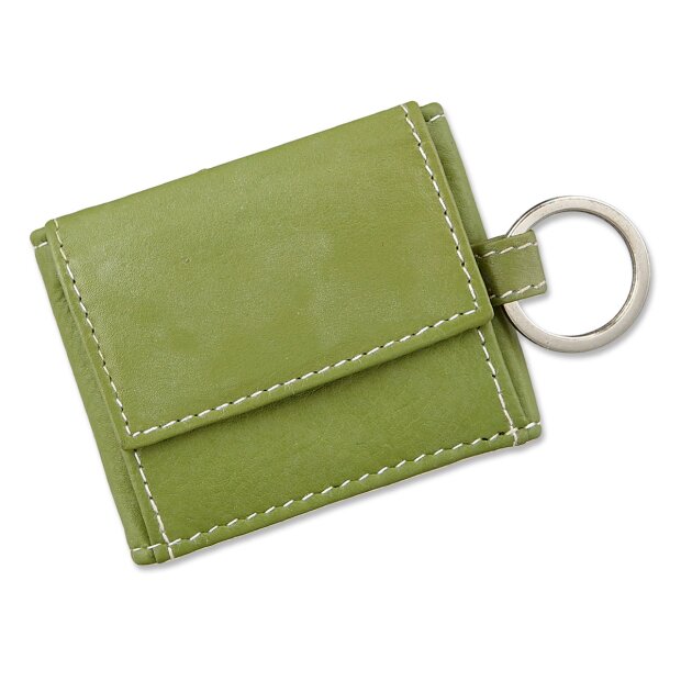 Mini wallet/key pendant made from real nappa leather 8,5 cm x 6,5 cm x 1,5 cm, apple green