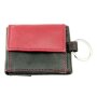 Mini wallet/key pendant made from real nappa leather 8,5 cm x 6,5 cm x 1,5 cm, black+red