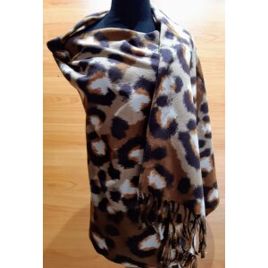 Scarf, winter sharf with fringes, 180 cm x 70 cm, viscose