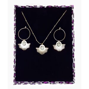 Jewelry set necklace + earrings made from stainless steel...