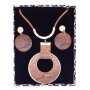 Jewelry set necklace + earrings gold+brown
