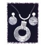 Jewelry set necklace + earrings rhodium+silver