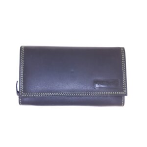 Tillberg ladies wallet made from real leather 10 cm x 17 cm x 4 cm Black+Apple Green