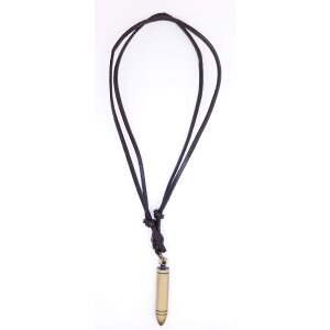 Real leather necklace with bullet