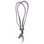 Real leather necklace with saber tooth pendant