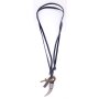 Real leather necklace with saber tooth pendant black