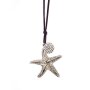 Real leather necklace with starfish pendant gold