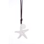 Real leather necklace with starfish pendant silver