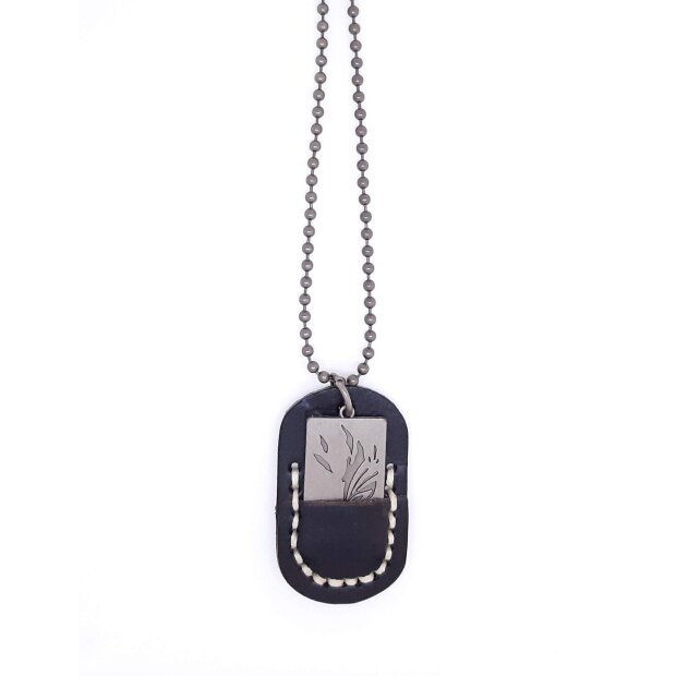 Ball chain with dogtag pendant black