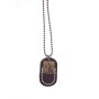 Ball chain with dogtag pendant brown