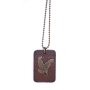 Ball necklace with pendant with eagle light brown