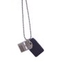 Ball chain with dogtag pendant black+silver