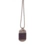 Ball chain with dogtag pendant brown+gold