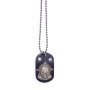 Ball chain with dogtag pendant with skull black+silver