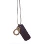 Ball necklace with pendant made of leather and handcuff pendant gold