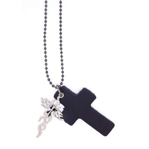 Ball necklace with cross pendant