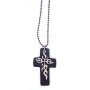 Ball necklace with cross pendant black