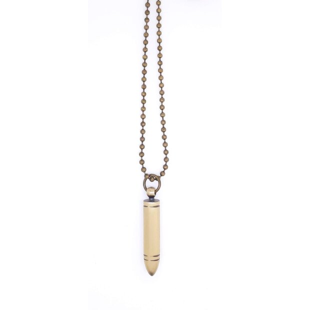 Ball necklace with bullet pendant gold