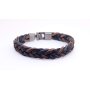 Real leather bracelet braided 23 cm dark brown