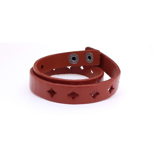Wrap bracelet made of real leather tan