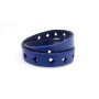 Wrap bracelet made of real leather blue