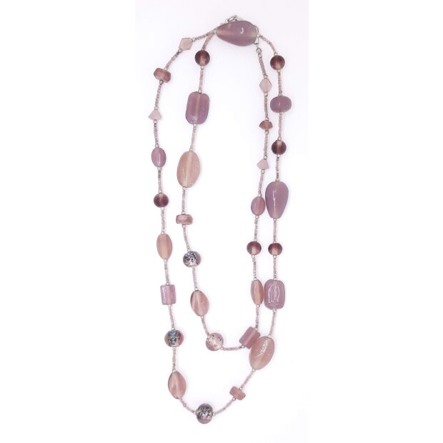 Necklace made of gemstones purple