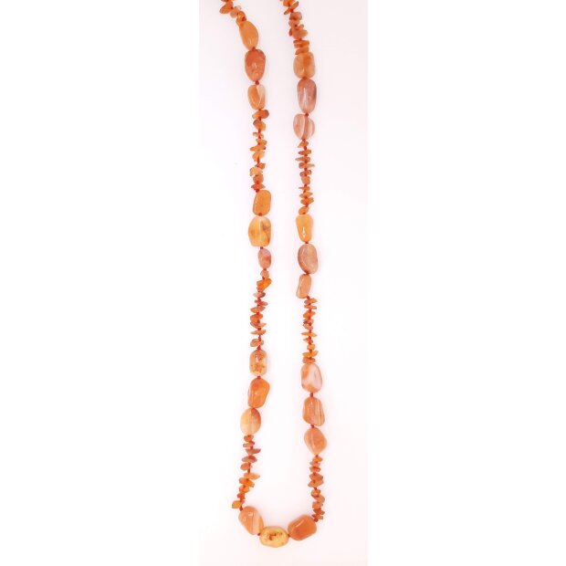 Agate necklace 128 cm orange