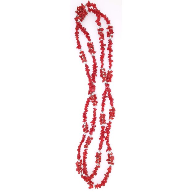 Agate necklace 140 cm red