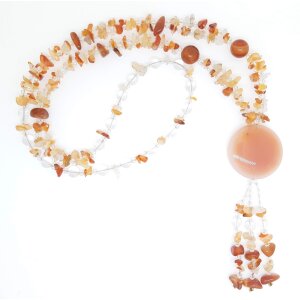 Ypsilon necklace with gemstones and glass pearls