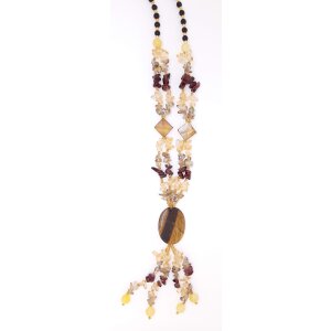 Ypsilon necklace with semi precious stones