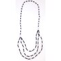 Necklace with white gemstones and glass pearls