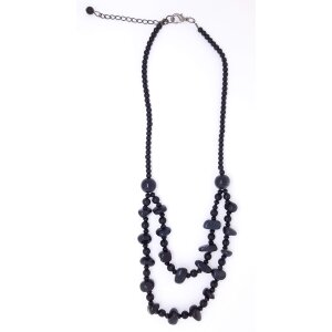 Necklace with black gemstones