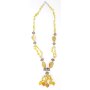Ypsilon necklace with gemstones and silver pearls yellow