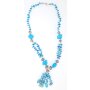 Ypsilon necklace with gemstones and silver pearls turquoise