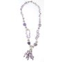 Ypsilon necklace with gemstones and silver pearls purple