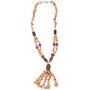 Ypsilon necklace with orange and brown gemstones