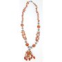 Ypsilon necklace with gemstones and silver pearls orange